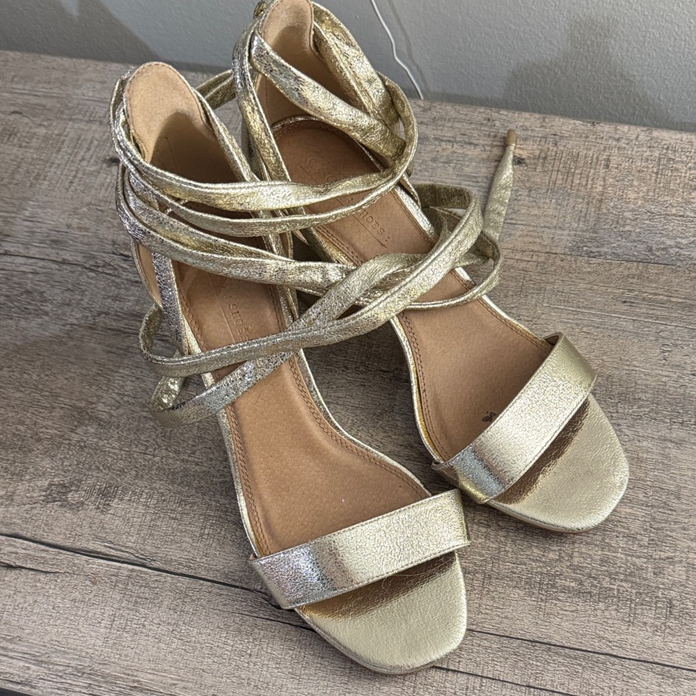 ASOS Metallic Gold Strappy Heels